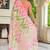 women's chevron print chiffon saree -pink