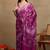 women's floral print chiffon saree -magenta