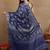 women's floral print chiffon saree -blue