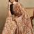 women's floral print chiffon saree -beige