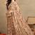 women's floral print chiffon saree -beige