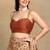 women's floral print chiffon saree -beige