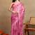 women's chevron zig zag print chiffon saree -pink