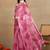 women's chevron zig zag print chiffon saree -pink