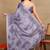 women's chevron zig zag print chiffon saree -lavender