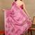 women's chevron zig zag print chiffon saree -pink