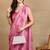 women's chevron zig zag print chiffon saree -pink