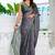 women's chevron print chiffon saree -purple