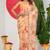 women's floral print chiffon saree -orange