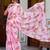 women's floral print chiffon saree -pink