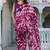 women's shibori print chiffon saree -wine