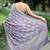 women's block print chiffon saree -lavender