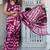 women's shibori print chiffon saree -wine