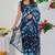women's shibori print chiffon saree -blue