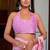 women's floral print chiffon saree -pink