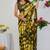 women's shibori print chiffon saree -green