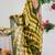 women's shibori print chiffon saree -green