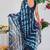 women's shibori print chiffon saree -blue