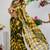women's shibori print chiffon saree -green