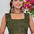 women's shibori print chiffon saree -green