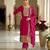 Chinon pink zari-work salwar suit