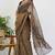 women's ikkat print kota doria saree -beige
