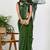 women's ikkat print kota doria saree -green