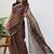 women's ikkat print kota doria saree -brown