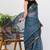 women's ikkat print kota doria saree -blue
