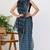 women's ikkat print kota doria saree -blue