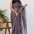 women's ikkat print kota doria saree -purple