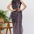 women's ikkat print kota doria saree -purple