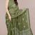 women's batik print chiffon saree -green
