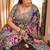 Multicolor chinon silk blendsaree with mirror work