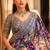 Multicolor chinon silk blendsaree with mirror work