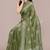 women's batik print chiffon saree -green