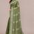 women's batik print chiffon saree -green