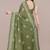 women's batik print chiffon saree -green