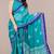 women's batik print chiffon saree -blue