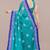 women's batik print chiffon saree -blue