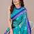 women's batik print chiffon saree -blue