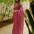 women's floral print cotton silk saree -pink
