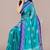 women's batik print chiffon saree -blue