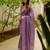 women's floral print cotton silk saree -lavender