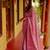 women's floral print cotton silk saree -pink