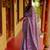 women's floral print cotton silk saree -lavender