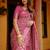 women's floral print cotton silk saree -pink