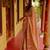 women's floral print cotton silk saree -orange