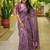 women's madhubani print cotton blend saree -magenta