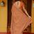 women's floral print cotton silk saree -orange